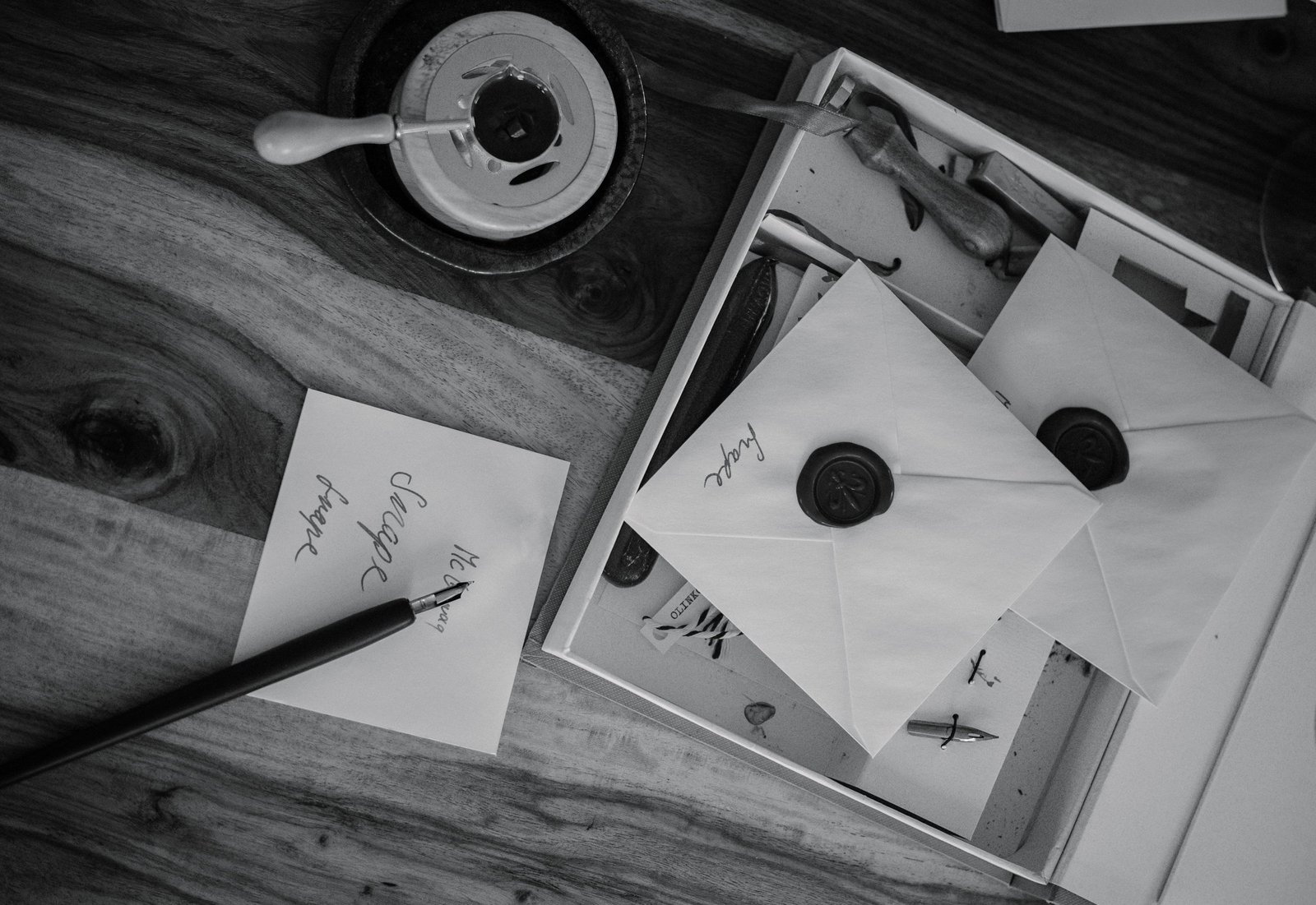 A letter on a writing desk